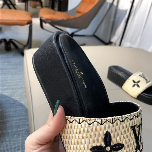 High Quality Luxury LV Jumbo Platform Mule Slippers – Style 21315 product detail