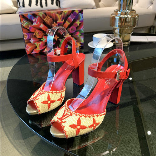 High Quality Luxury Louis Vuitton Heel Sandals – Style 76643
