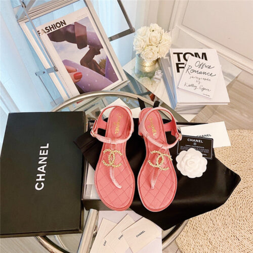 High Quality Luxury Chanel Pearl Buckle Classic Thong Sandals – Style 42982 product detail