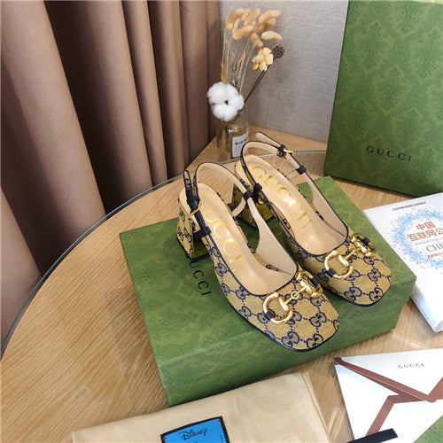 High Quality Luxury Gucci Horsebit Block Heel Sandals product detail