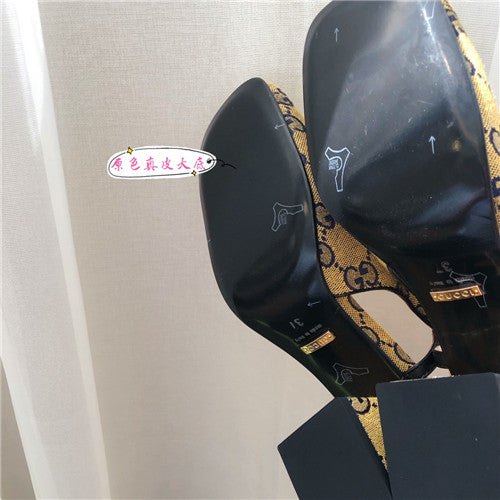 High Quality Luxury Gucci Horsebit Block Heel Sandals product detail