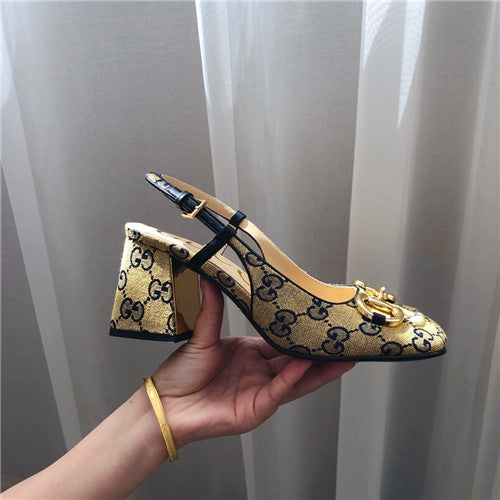 High Quality Luxury Gucci Horsebit Block Heel Sandals product detail
