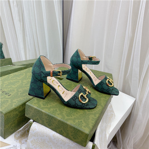 High Quality Luxury Gucci Horsebit Block Heel Sandals – Style 64691