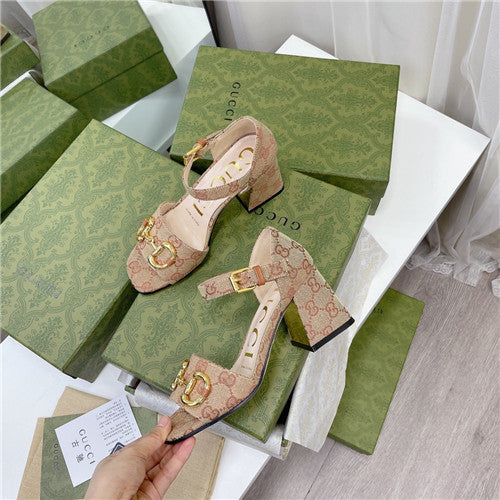 High Quality Luxury Gucci Horsebit Block Heel Sandals – Style 97459 product detail