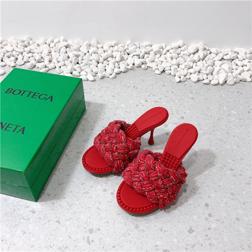 High Quality Luxury Bottega Veneta Bv Woven High-Heeled Slippers