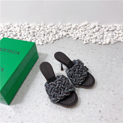 High Quality Luxury Bottega Veneta Bv Woven High-Heeled Slippers – Style 65606 alternate view