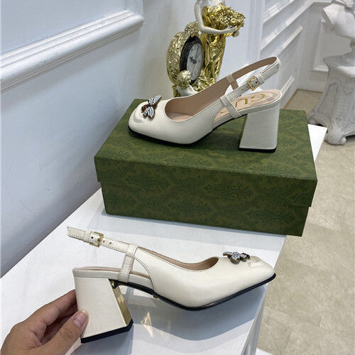 High Quality Luxury Gucci Bee Block Heel Sandals product detail