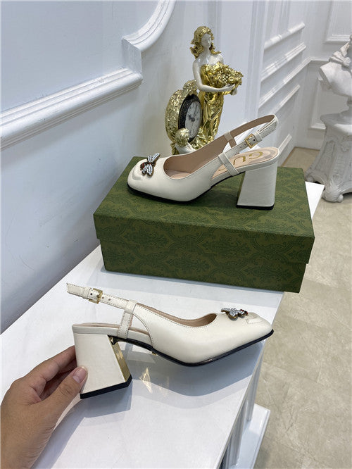 High Quality Luxury Gucci Bee Block Heel Sandals product detail