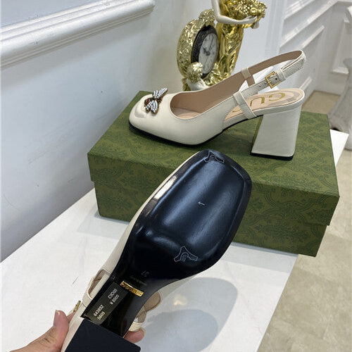 High Quality Luxury Gucci Bee Block Heel Sandals product detail
