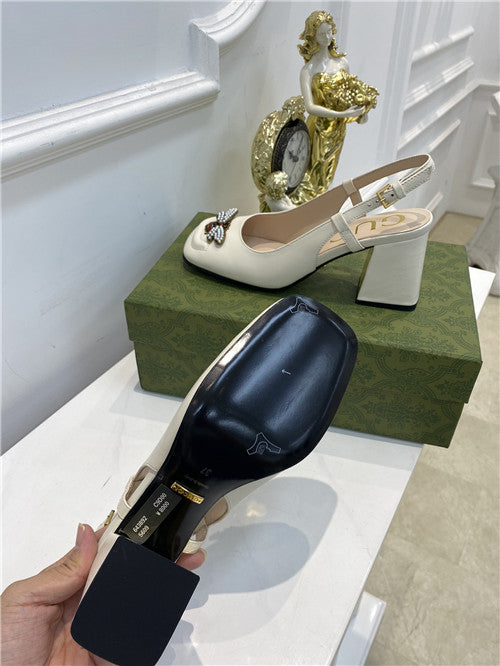 High Quality Luxury Gucci Bee Block Heel Sandals product detail