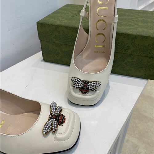 High Quality Luxury Gucci Bee Block Heel Sandals product detail