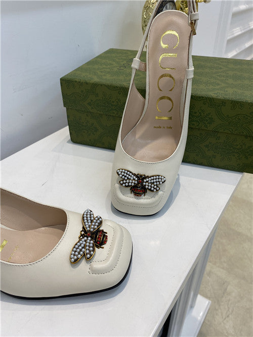 High Quality Luxury Gucci Bee Block Heel Sandals product detail