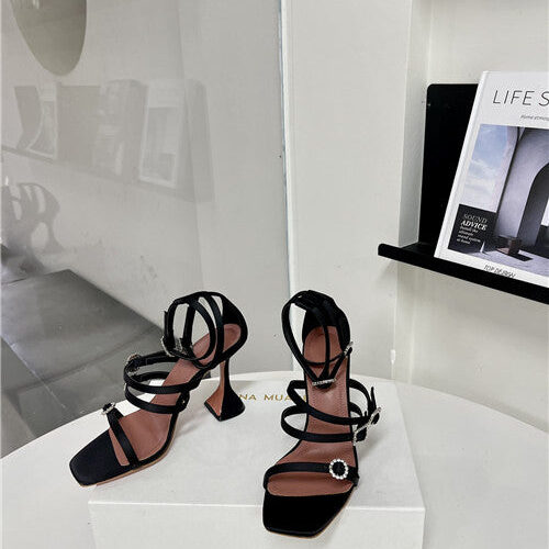 High Quality Luxury Amina Muaddi Awge Heels Sandals