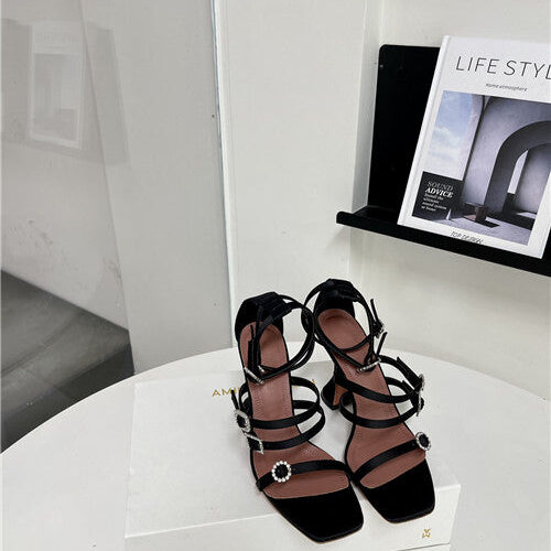 High Quality Luxury Amina Muaddi Awge Heels Sandals alternate view