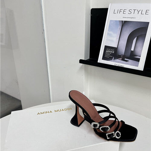 High Quality Luxury Amina Muaddi Awge Heels Sandals – Style 67619 product detail