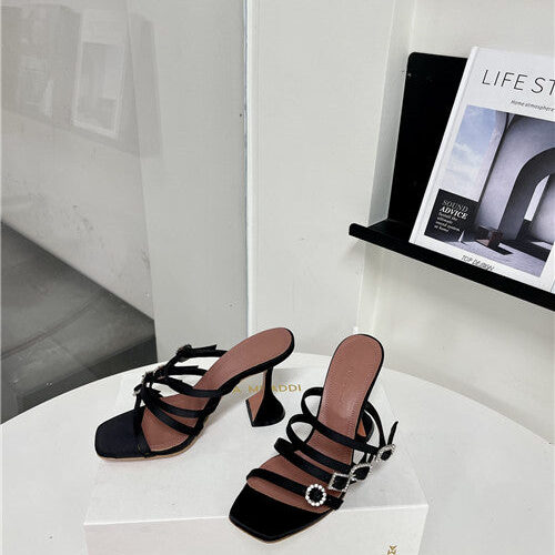 High Quality Luxury Amina Muaddi Awge Heels Sandals – Style 67619