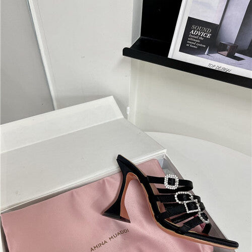 High Quality Luxury Amina Muaddi Awge Heels Sandals – Style 67619 product detail