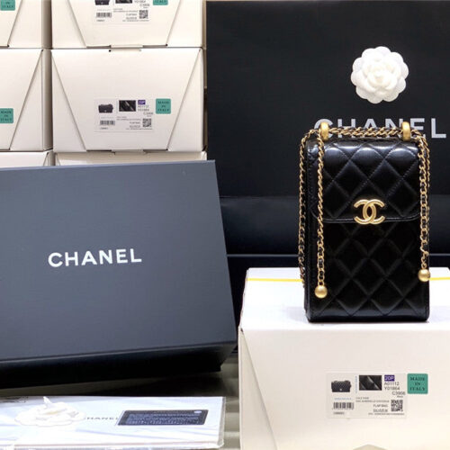 High Quality Luxury Chanel Gold Beads Mobile Phone Bag – Style 47718
