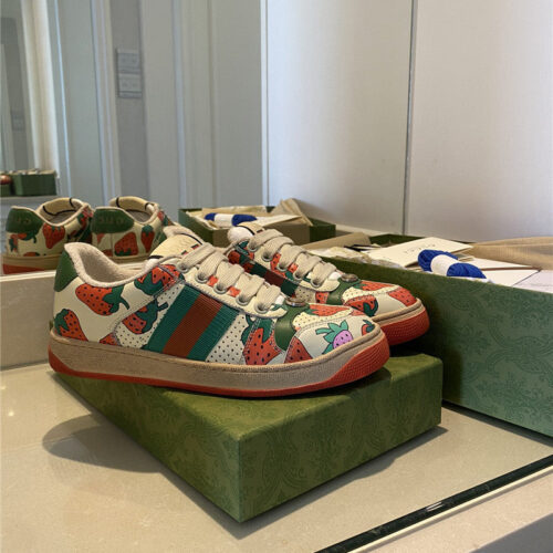 High Quality Luxury Gucci Screener Leather Sneaker Womens – Style 82419 alternate view