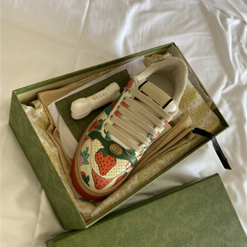 High Quality Luxury Gucci Screener Leather Sneaker Womens – Style 82419 product detail