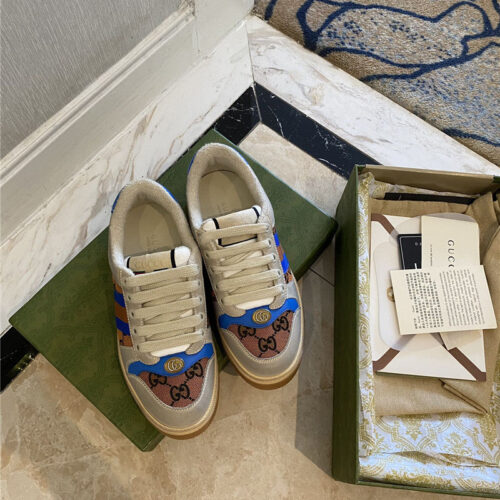 High Quality Luxury Gucci Screener Leather Sneaker Womens – Style 84115 alternate view