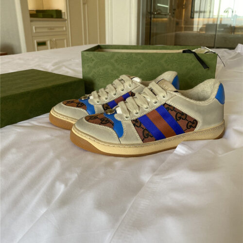 High Quality Luxury Gucci Screener Leather Sneaker Womens – Style 84115 product detail