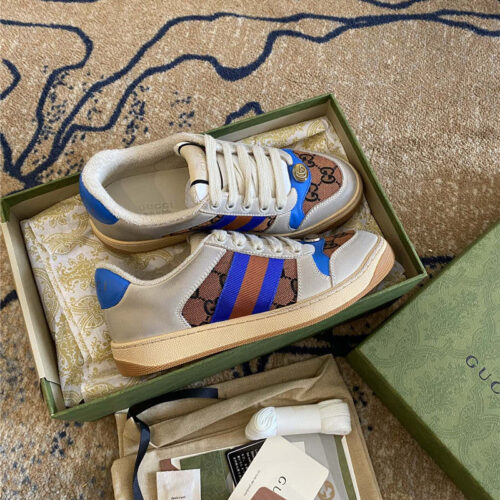 High Quality Luxury Gucci Screener Leather Sneaker Womens – Style 84115 product detail