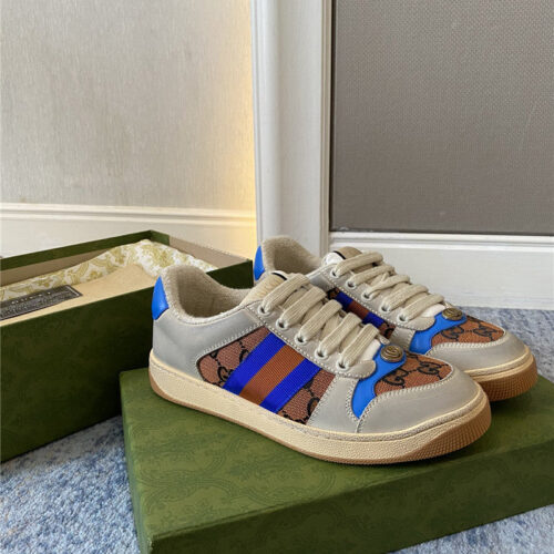 High Quality Luxury Gucci Screener Leather Sneaker Womens – Style 84115