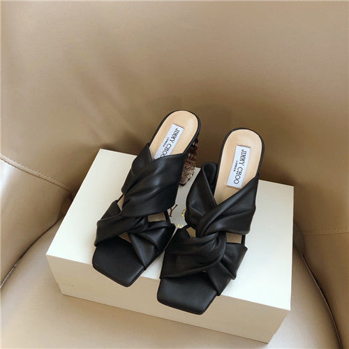 High Quality Luxury Jimmy Choo Block Heels Slippers alternate view