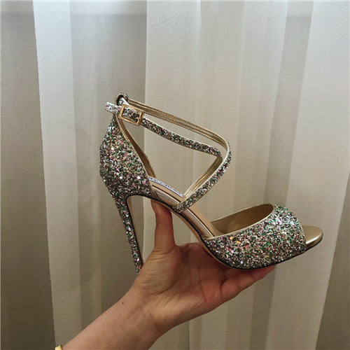High Quality Luxury Jimmy Choo Pearl High Heels Sandals product detail