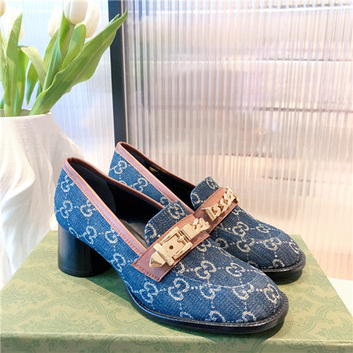 High Quality Luxury Gucci Block Heel Shoes