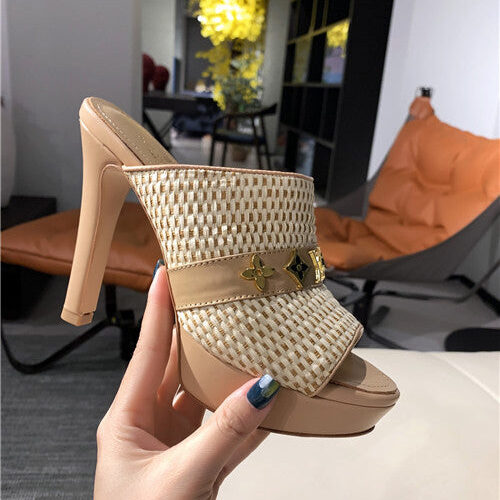 High Quality Luxury LV High Heel Slippers Womens product detail