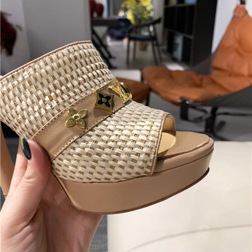 High Quality Luxury LV High Heel Slippers Womens product detail