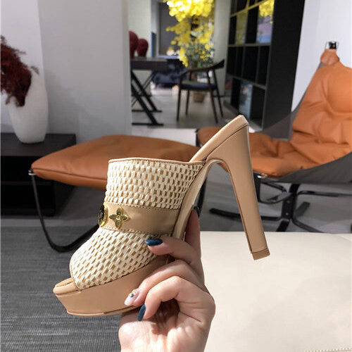 High Quality Luxury LV High Heel Slippers Womens product detail