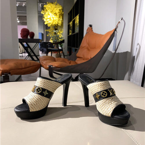 High Quality Luxury LV High Heel Slippers Womens – Style 31491 product detail