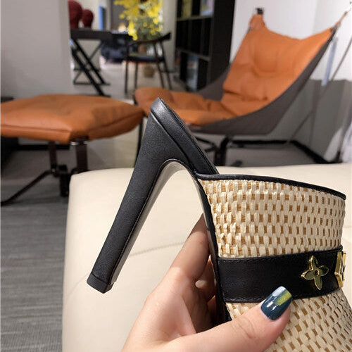 High Quality Luxury LV High Heel Slippers Womens – Style 31491 product detail
