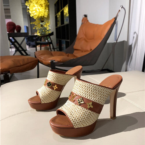 High Quality Luxury LV High Heel Slippers Womens – Style 97027 alternate view