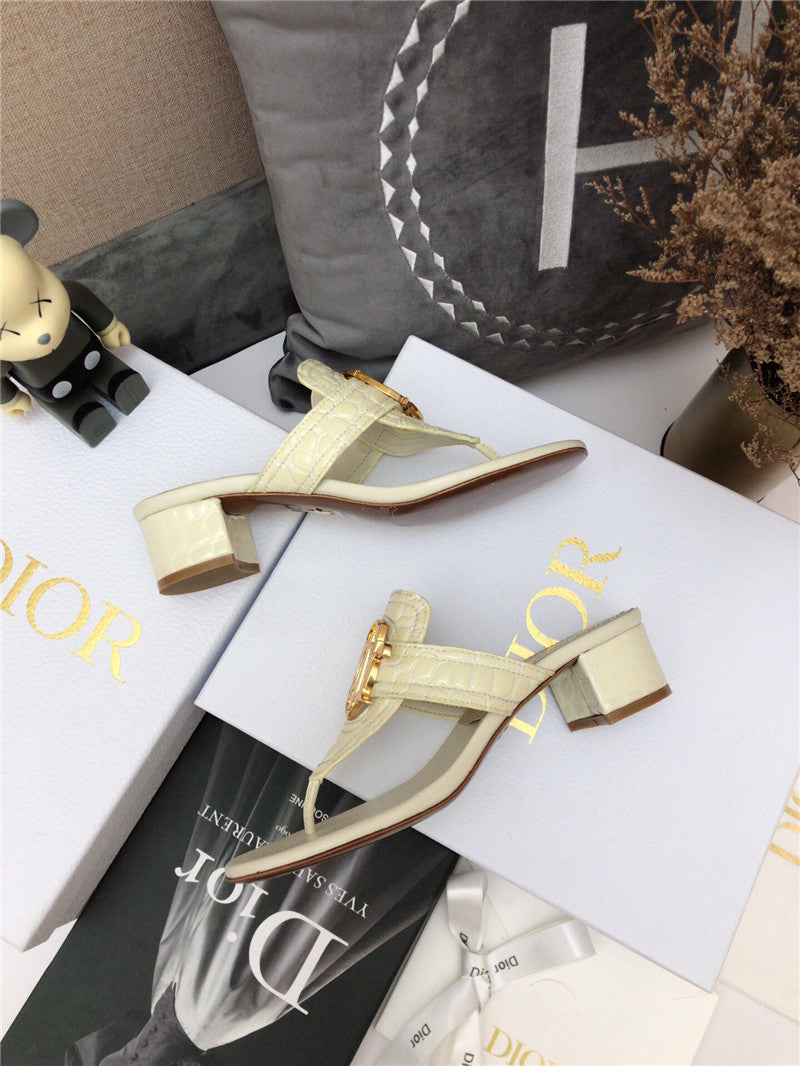 High Quality Luxury Dior Cd Logo Flat Thong Sandals product detail