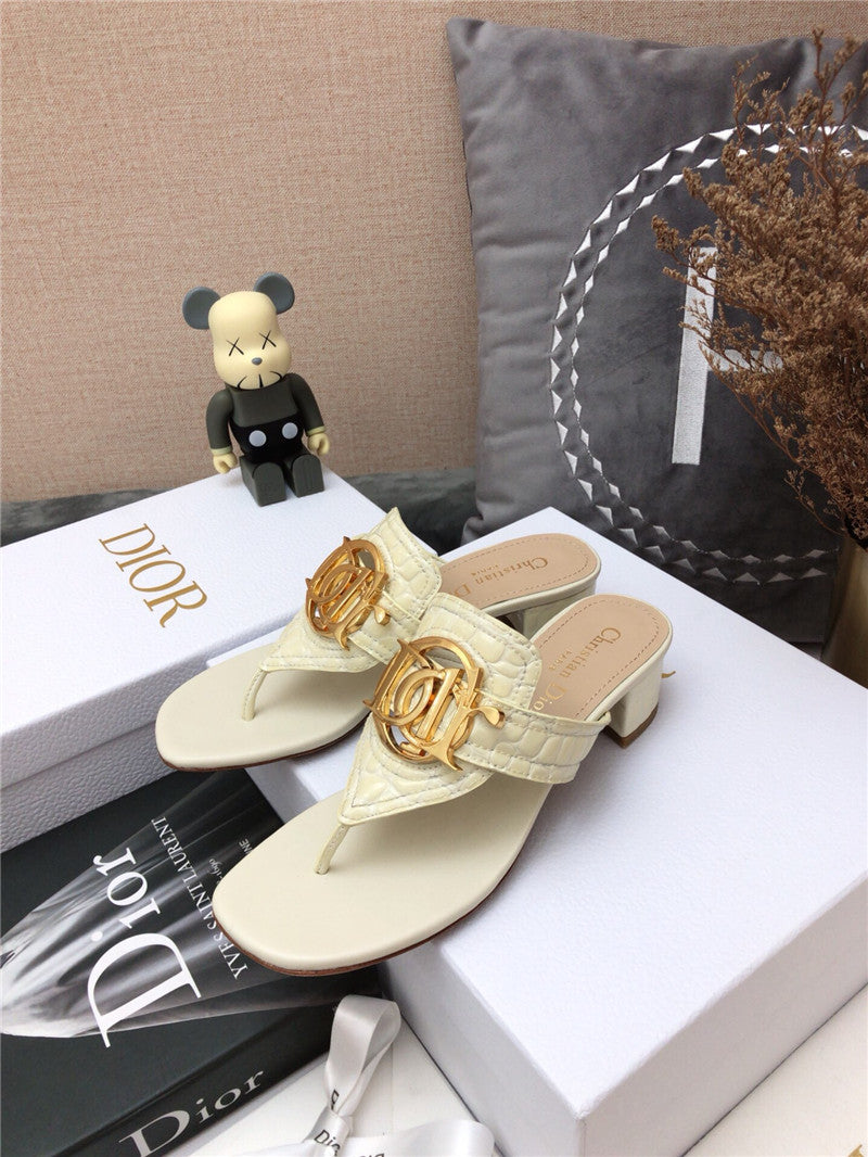 High Quality Luxury Dior Cd Logo Flat Thong Sandals product detail