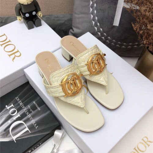 High Quality Luxury Dior Cd Logo Flat Thong Sandals