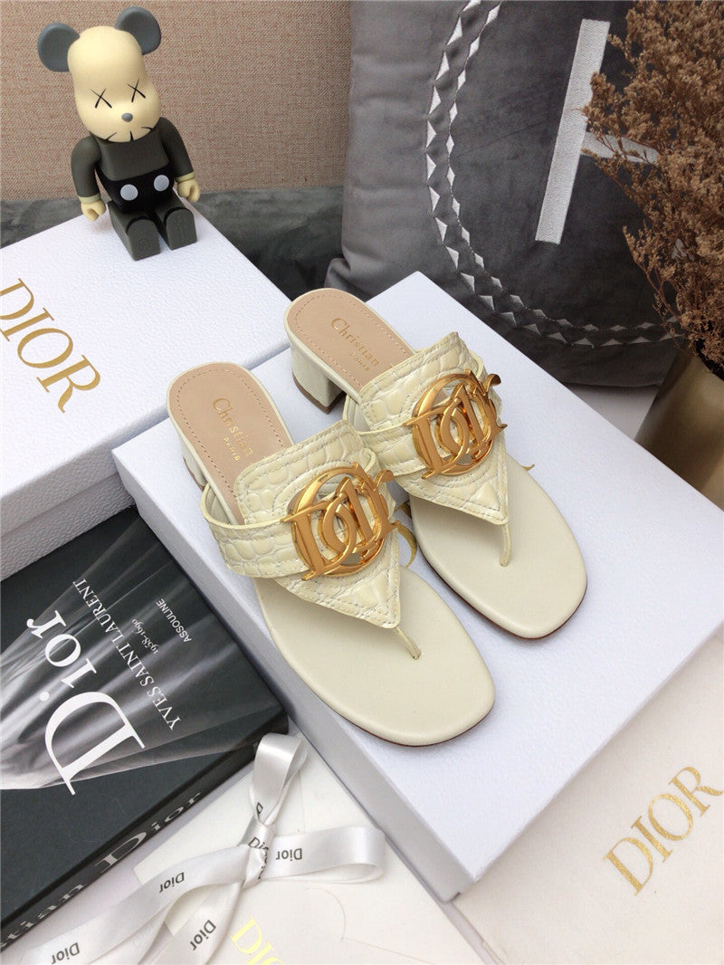 High Quality Luxury Dior Cd Logo Flat Thong Sandals