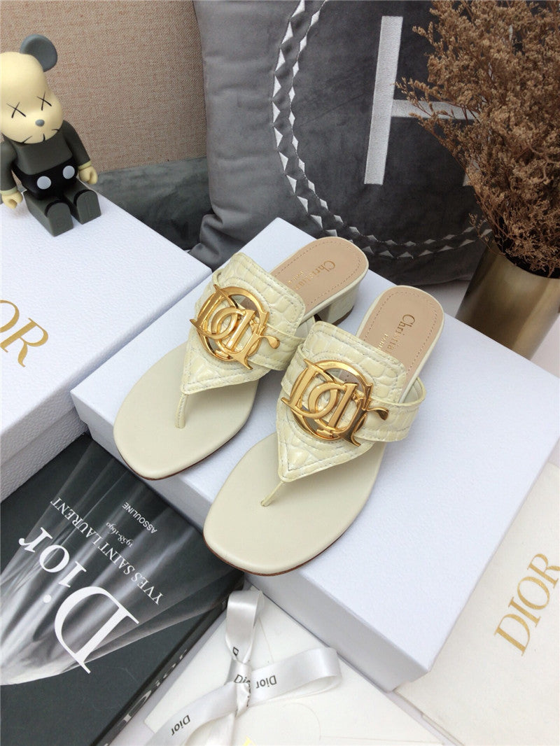 High Quality Luxury Dior Cd Logo Flat Thong Sandals product detail