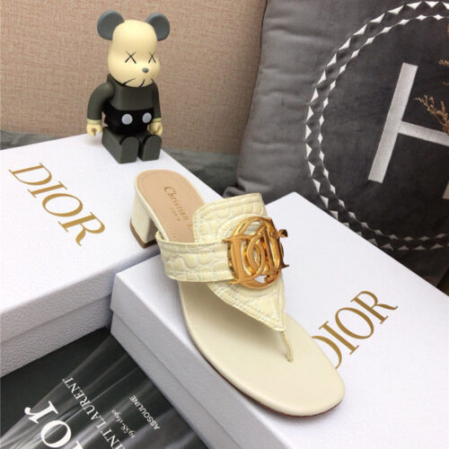 High Quality Luxury Dior Cd Logo Flat Thong Sandals product detail