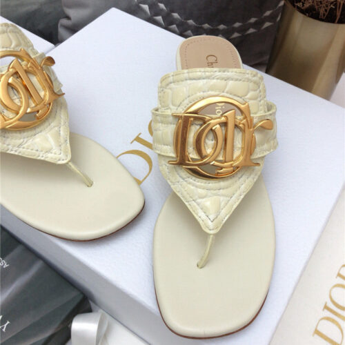 High Quality Luxury Dior Cd Logo Flat Thong Sandals product detail