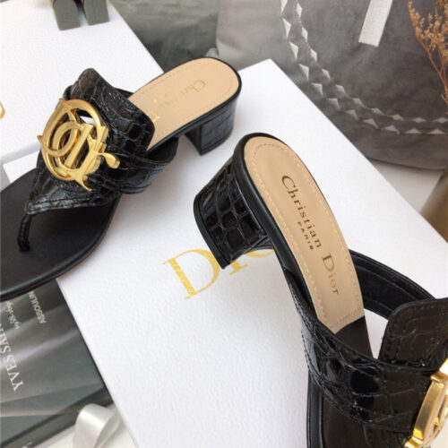 High Quality Luxury Dior Cd Logo Flat Thong Sandals – Style 63878 product detail