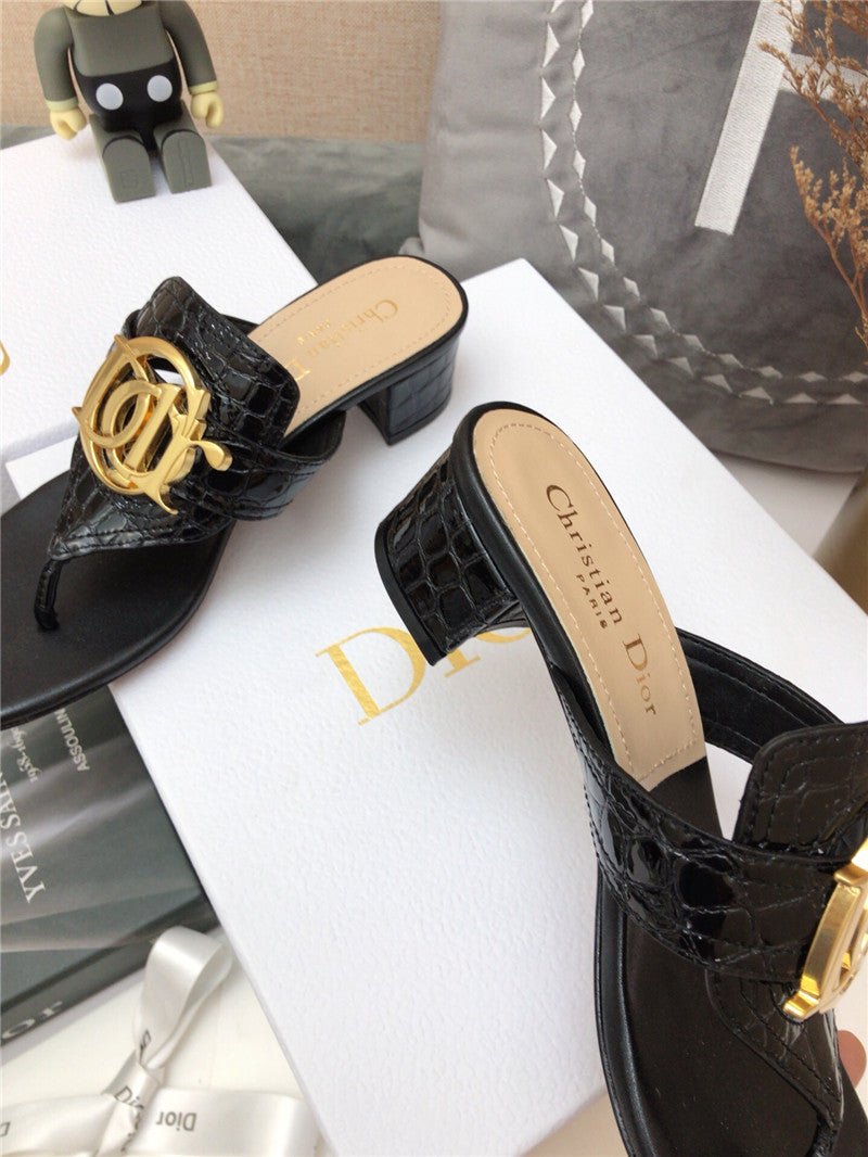 High Quality Luxury Dior Cd Logo Flat Thong Sandals – Style 63878 product detail