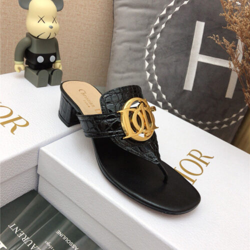 High Quality Luxury Dior Cd Logo Flat Thong Sandals – Style 63878 product detail