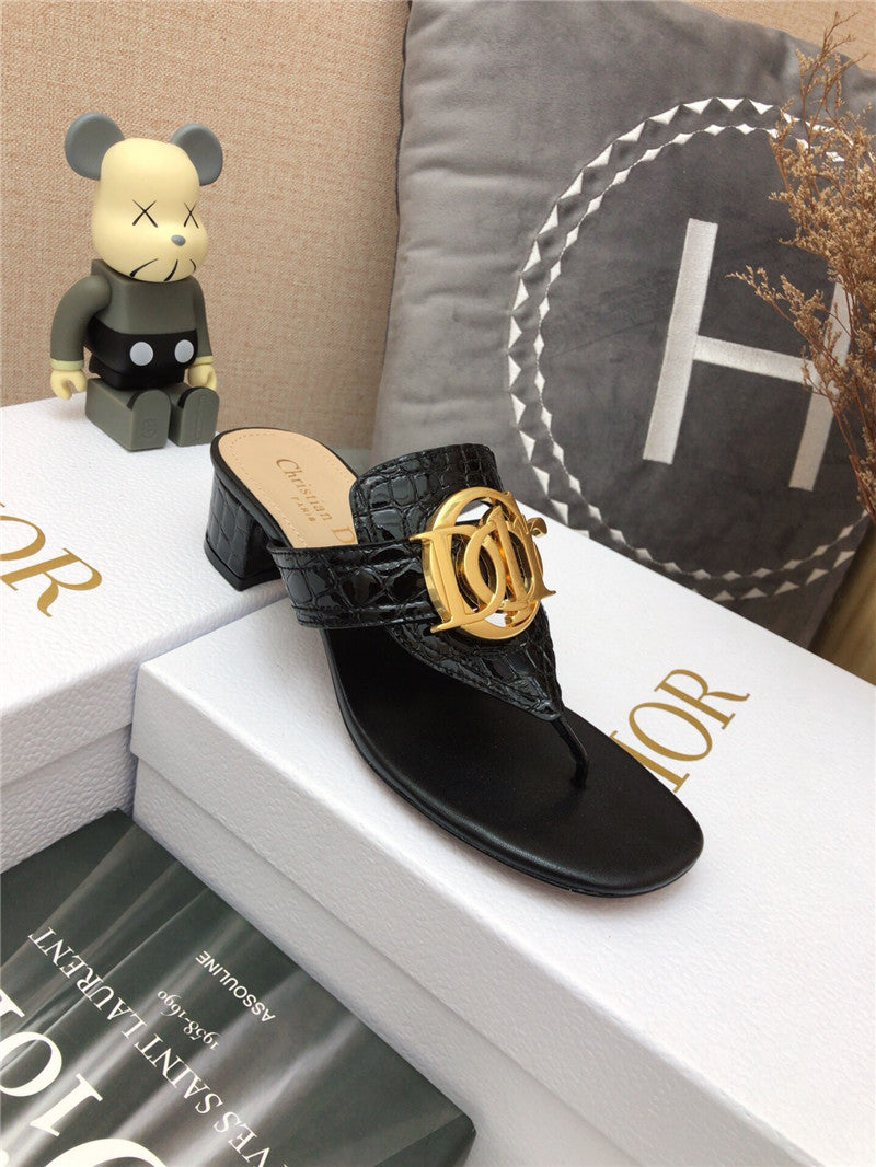 High Quality Luxury Dior Cd Logo Flat Thong Sandals – Style 63878 product detail