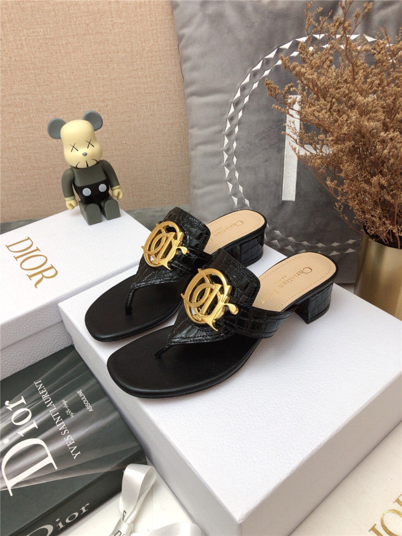 High Quality Luxury Dior Cd Logo Flat Thong Sandals – Style 63878 product detail