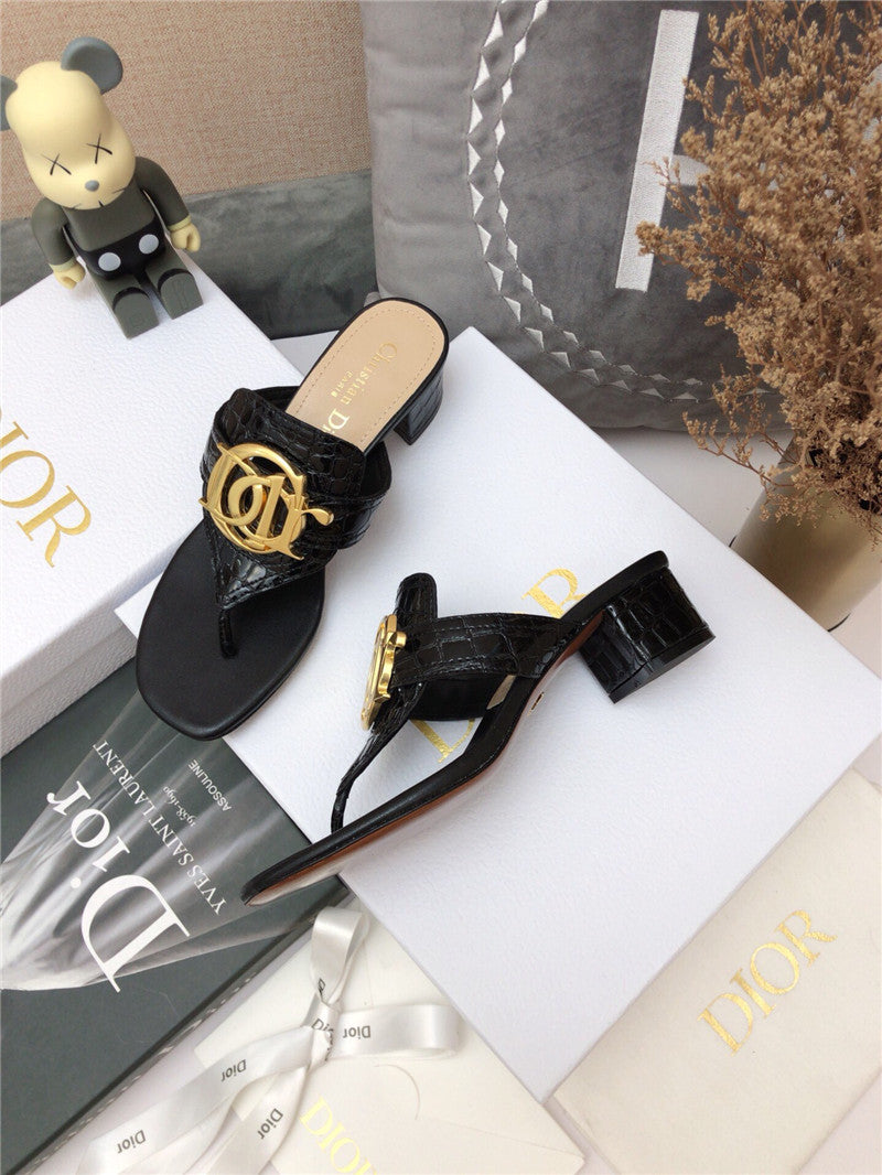 High Quality Luxury Dior Cd Logo Flat Thong Sandals – Style 63878 product detail